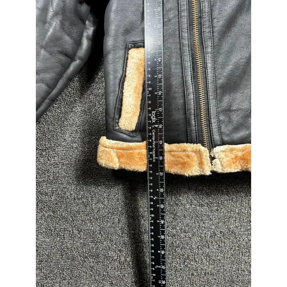 Jordan Craig Jacket Boys 8 Black Tan Sherpa Lined Aviator Bomber Zip Moto Coat